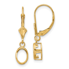 14k 7x5 Oval Leverback Earring Mounting
