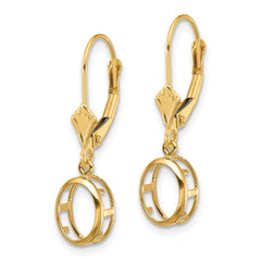 14k 8x6 Oval Leverback Earring Mounting - 2