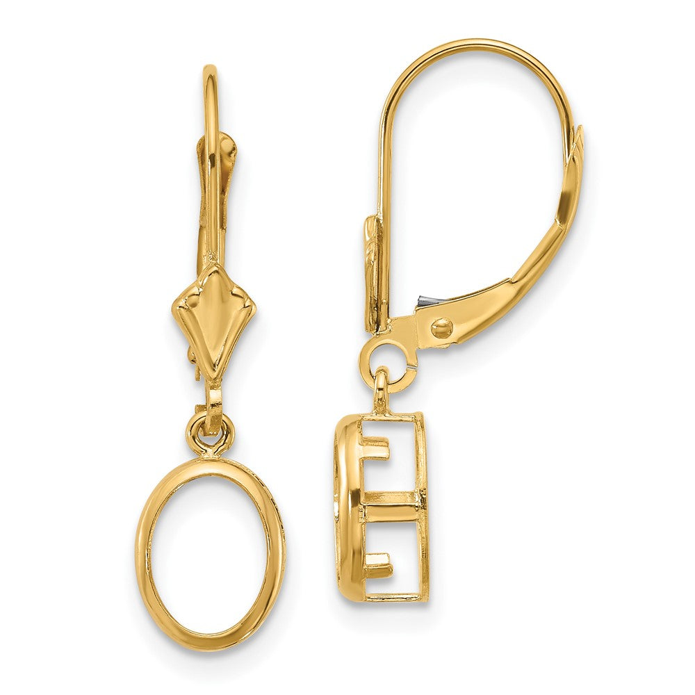 14k 8x6 Oval Leverback Earring Mounting - 2