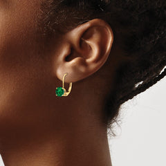 14k 6mm Mount St. Helens Leverback Earrings - 2