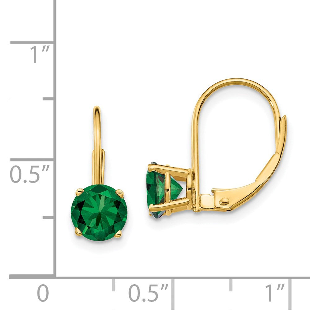 14k 6mm Mount St. Helens Leverback Earrings - 2