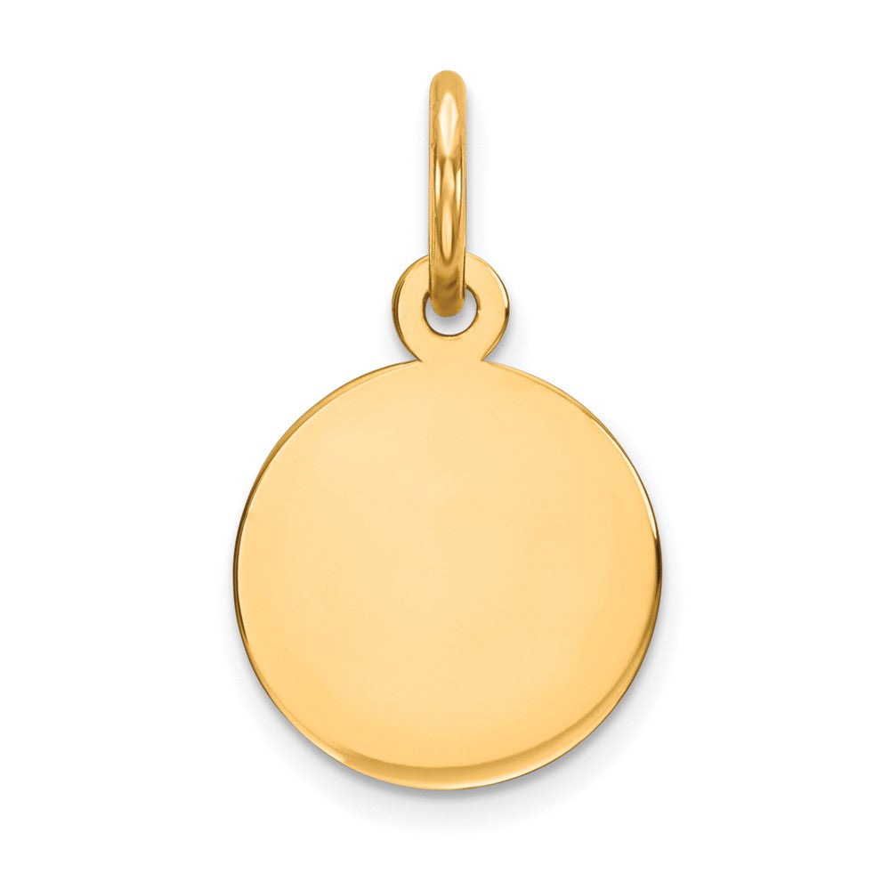14k Plain .018 Gauge Circular Engravable Disc Charm - 9