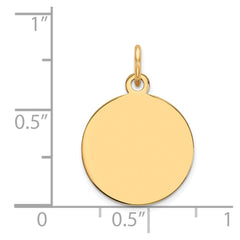14k Plain .013 Gauge Circular Engravable Disc Charm - 9