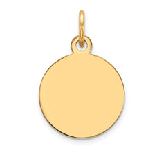 14k Plain .013 Gauge Circular Engravable Disc Charm - 9
