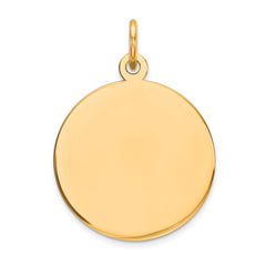 14k Plain .035 Gauge Circular Engravable Disc Charm - 8