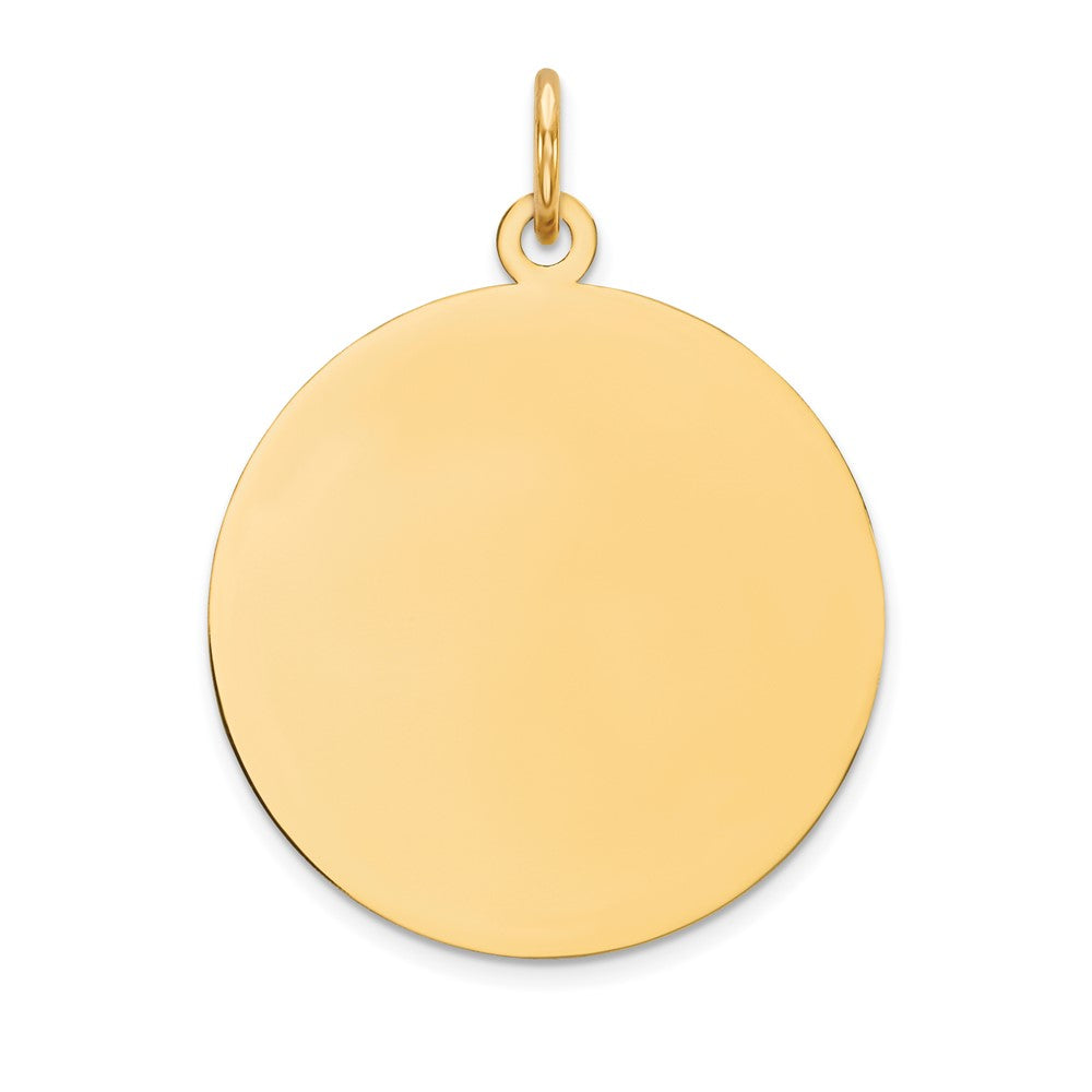 14k Plain .018 Gauge Circular Engravable Disc Charm - 11