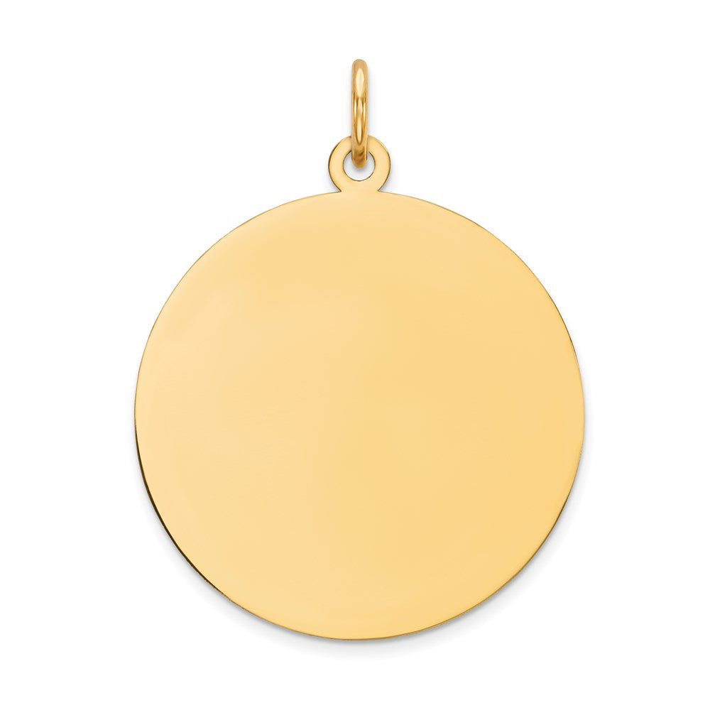 14k Plain .011 Gauge Circular Engravable Disc Charm - 8