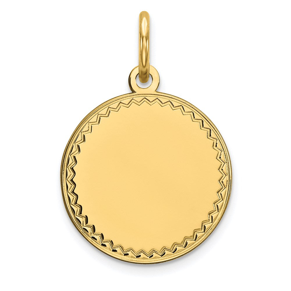 14k Plain .013 Gauge Engravable Round Disc Charm - 3