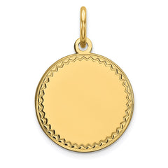 14k Plain .011 Gauge Engravable Round Disc Charm - 4