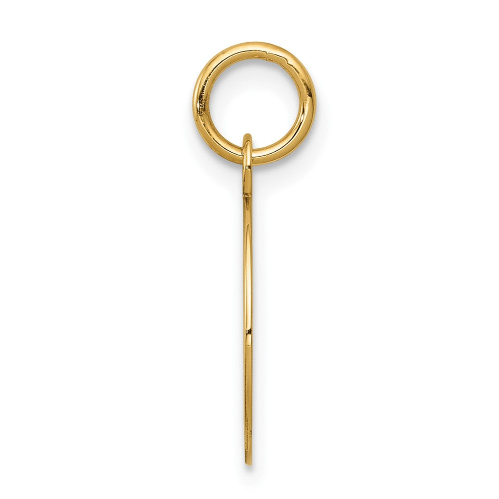 14k Plain .018 Gauge Engravable Round Disc Charm on 18 inch Chain