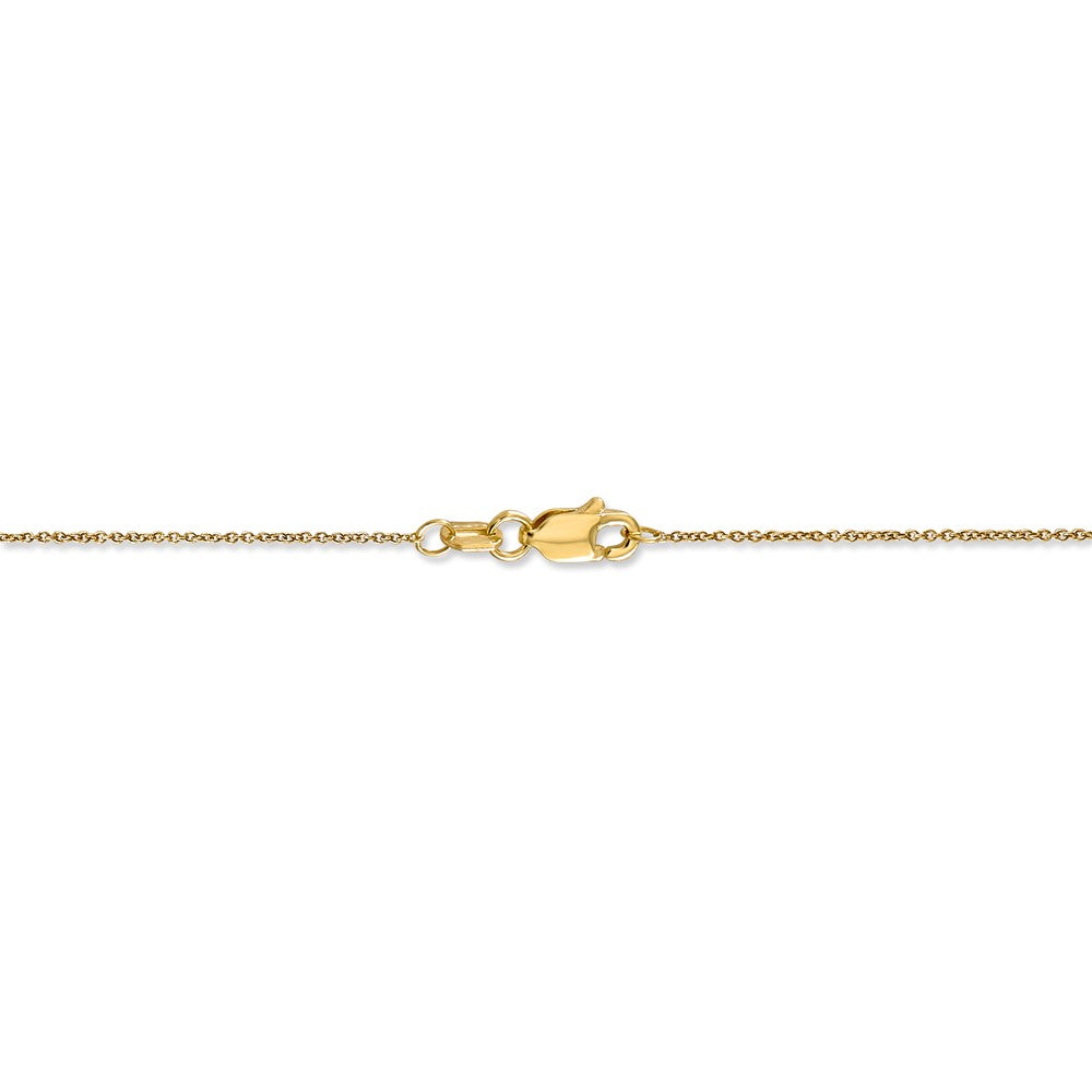 14k Plain .018 Gauge Engravable Round Disc Charm on 18 inch Chain