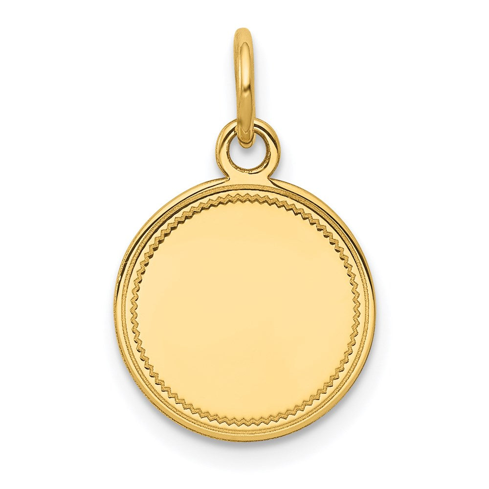 14k Plain .018 Gauge Engravable Round Disc Charm - 2