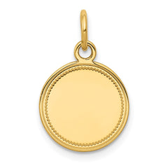 14k Plain .013 Gauge Engravable Round Disc Charm - 4