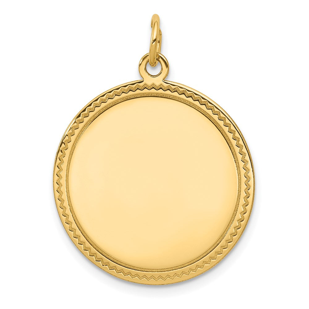 14k Plain .018 Gauge Engravable Round Disc Charm - 3