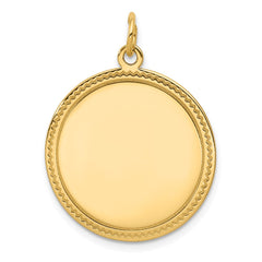 14k Plain .018 Gauge Engravable Round Disc Charm - 3