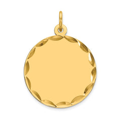 14k Etched .013 Gauge Engravable Round Disc Charm - 2