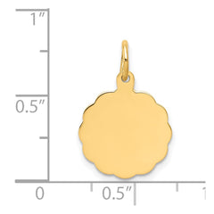 14k .011 Gauge Engravable Scalloped Disc Charm - 5