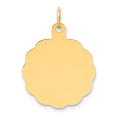 14k .027 Gauge Engravable Scalloped Disc Charm