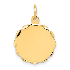 14k .018 Gauge Engravable Scalloped Disc Charm - 3