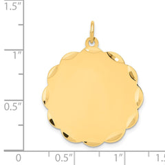 14k .035 Gauge Engravable Scalloped Disc Charm - 5