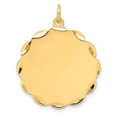 14k .027 Gauge Engravable Scalloped Disc Charm - 2