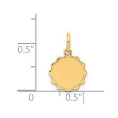 14k .009 Gauge Engravable Scalloped Disc Charm - 3