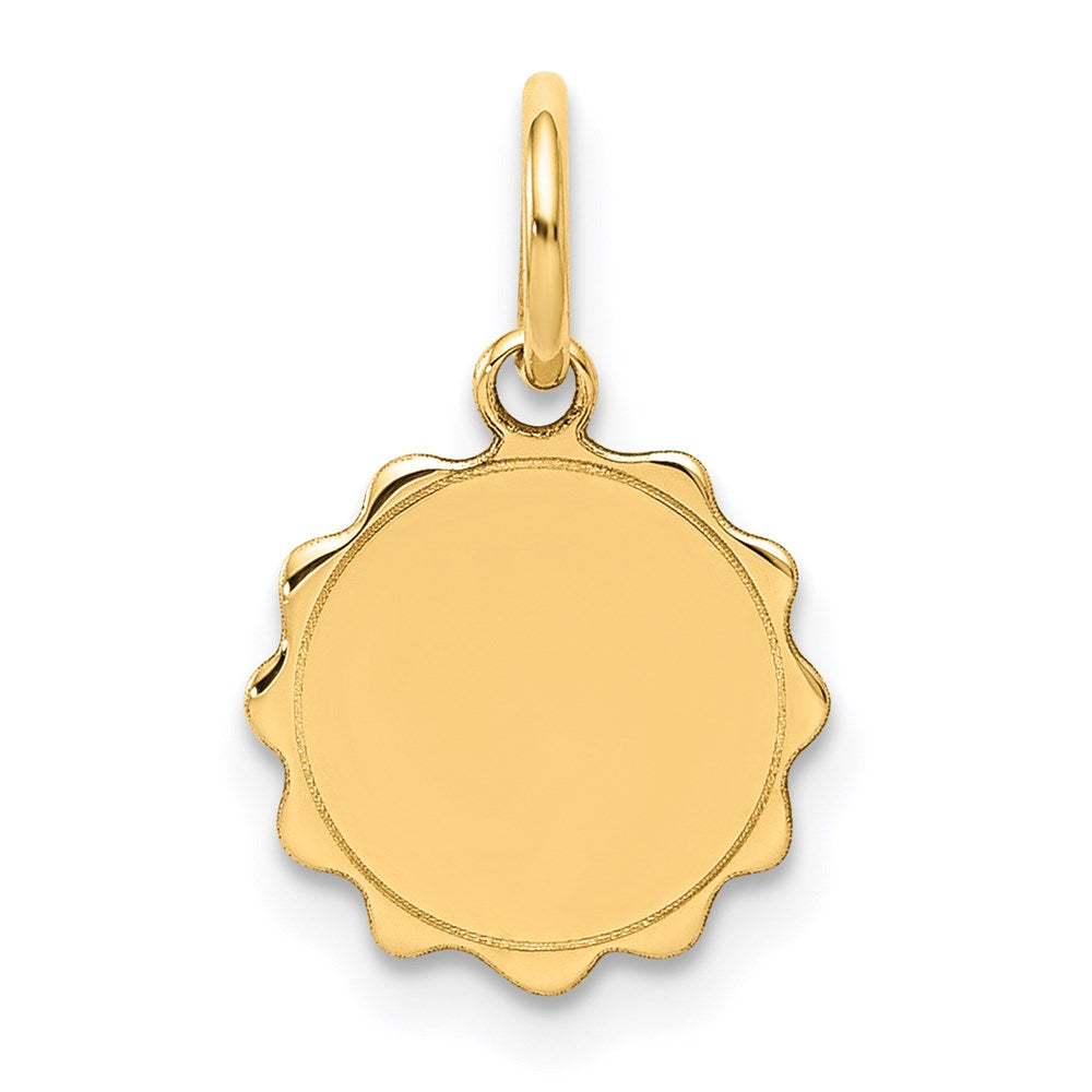 14k .009 Gauge Engravable Scalloped Disc Charm - 3