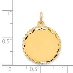 14k .013 Gauge Engravable Scalloped Disc Charm - 9