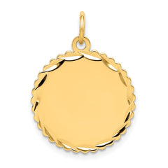 14k .013 Gauge Engravable Scalloped Disc Charm - 9