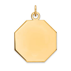 14k Plain .018 Gauge Engravable Octagonal Disc Charm - 3