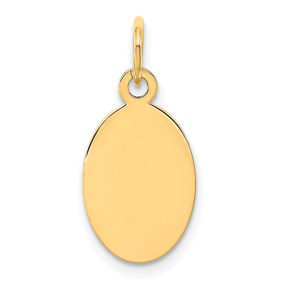 14k Plain .018 Gauge Engravable Oval Disc Charm - 4