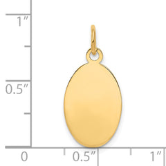 14k Plain .009 Gauge Engravable Oval Disc Charm - 4