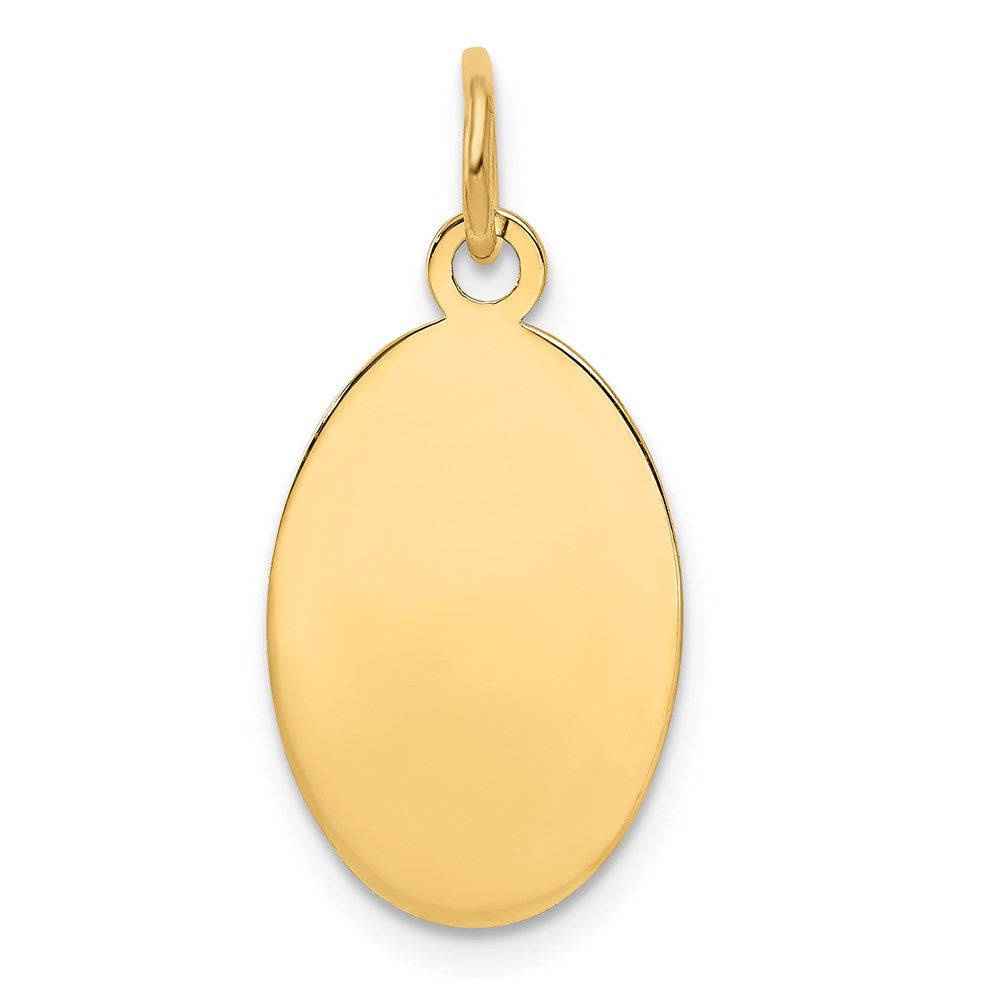 14k Plain .009 Gauge Engravable Oval Disc Charm - 4
