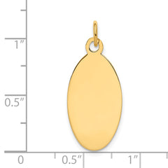 14k Plain .013 Gauge Engravable Elliptical Disc Charm