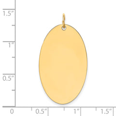 14k Plain .013 Gauge Engravable Elliptical Disc Charm - 2