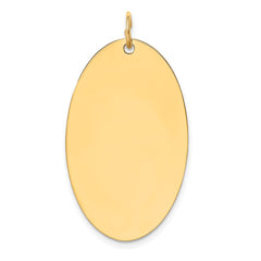 14k Plain .013 Gauge Engravable Elliptical Disc Charm - 2