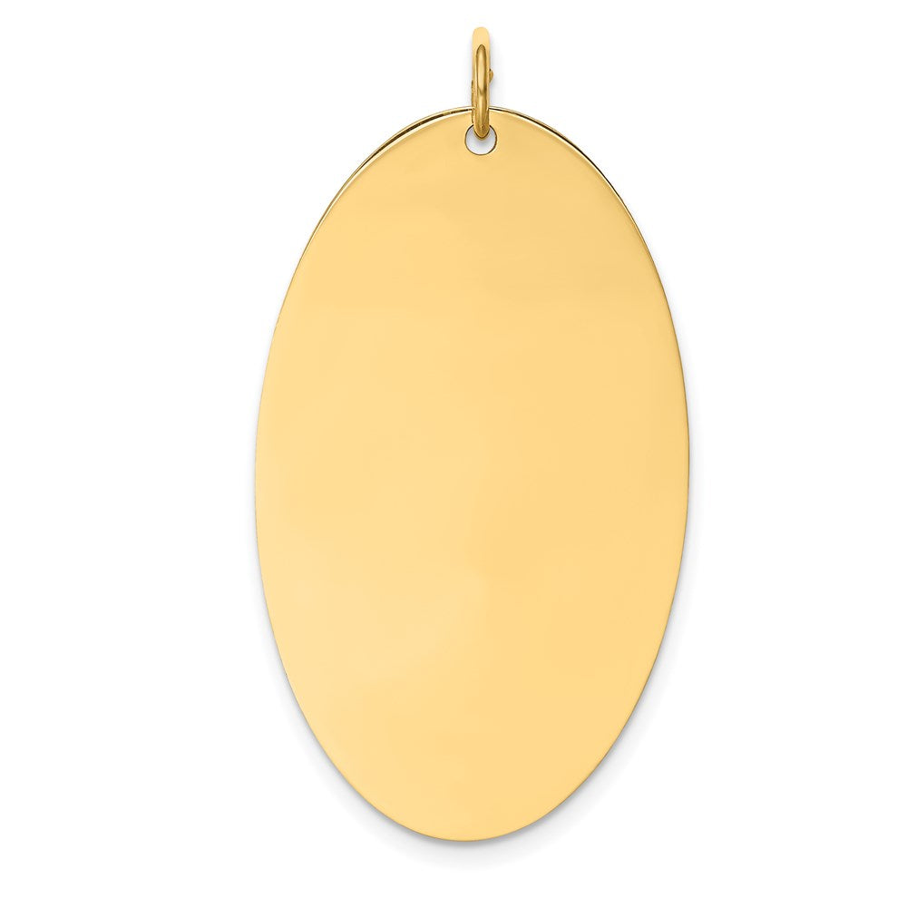 14k Plain .013 Gauge Engravable Elliptical Disc Charm - 3