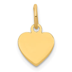 14k Plain .018 Gauge Engravable Heart Disc Charm - 6