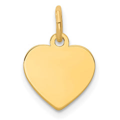 14k Plain .027 Gauge Engravable Heart Disc Charm - 10