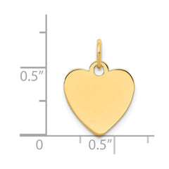 14k Plain .009 Gauge Engravable Heart Disc Charm - 5