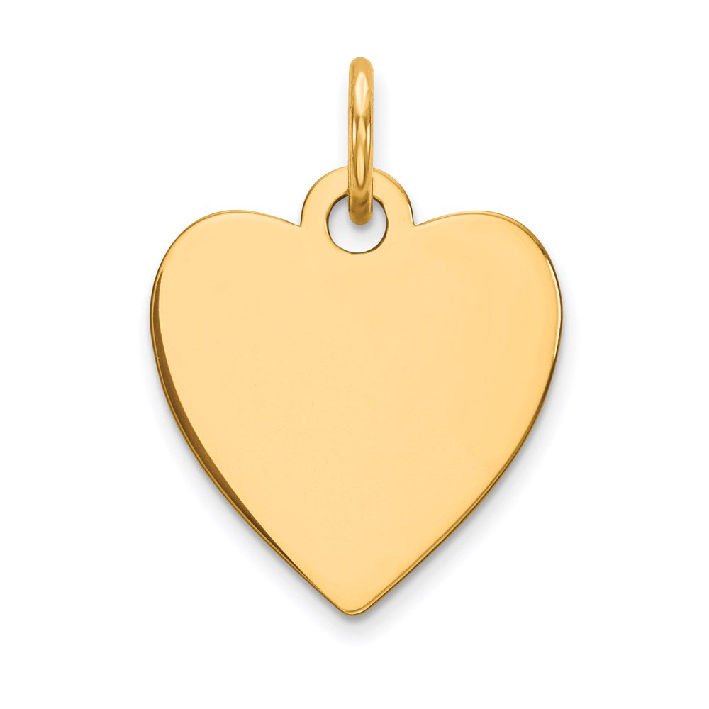 14k Plain .018 Gauge Engravable Heart Disc Charm - 7