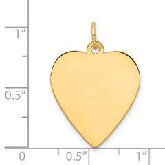 14k Plain .013 Gauge Engravable Heart Disc Charm - 11