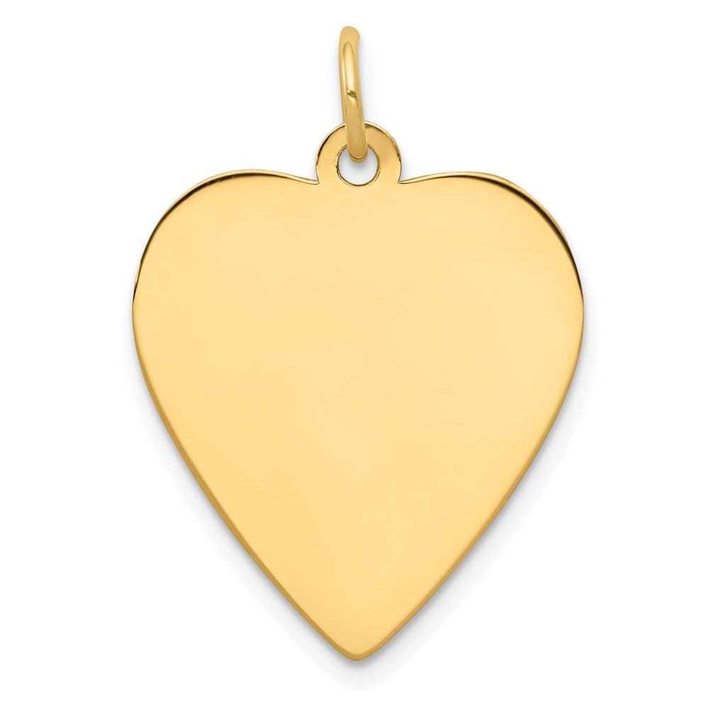 14k Plain .013 Gauge Engravable Heart Disc Charm - 11