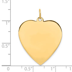 14k Plain .027 Gauge Engravable Heart Disc Charm - 8