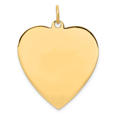 14k Plain .027 Gauge Engravable Heart Disc Charm - 8