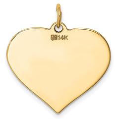 14k Plain .018 Gauge Engravable Heart Disc Charm - 11