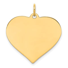 14k Plain .018 Gauge Engravable Heart Disc Charm - 11