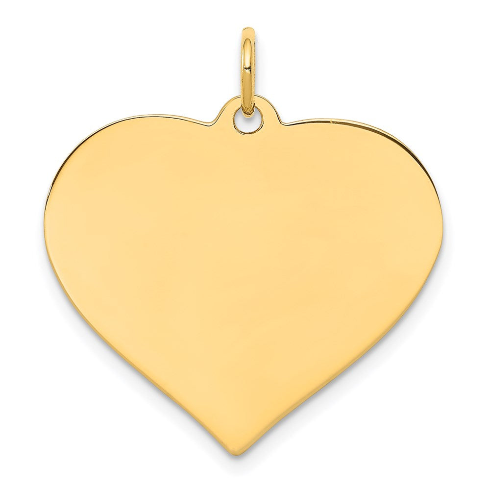14k Plain .013 Gauge Engravable Heart Disc Charm - 9