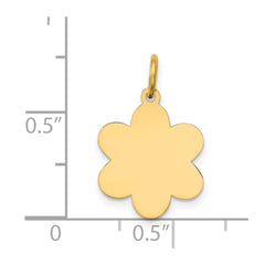 14k Plain .018 Gauge Engravable Flower Disc Charm - 2
