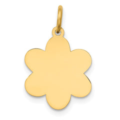 14k Plain .018 Gauge Engravable Flower Disc Charm - 2